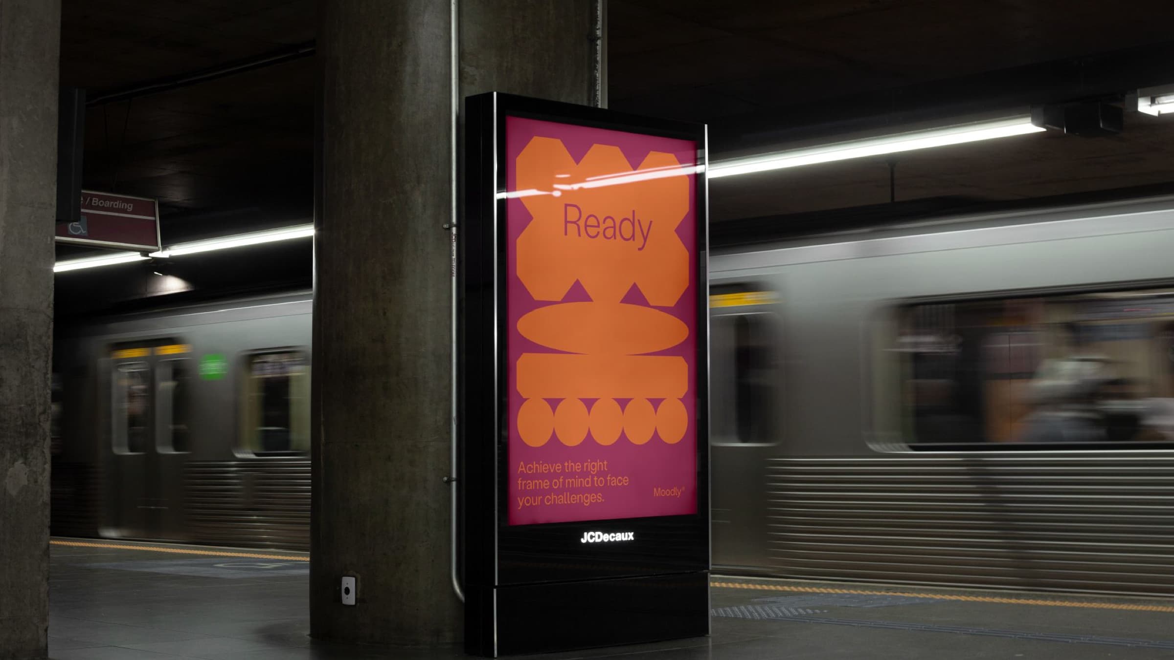 Moodly subway advertisement